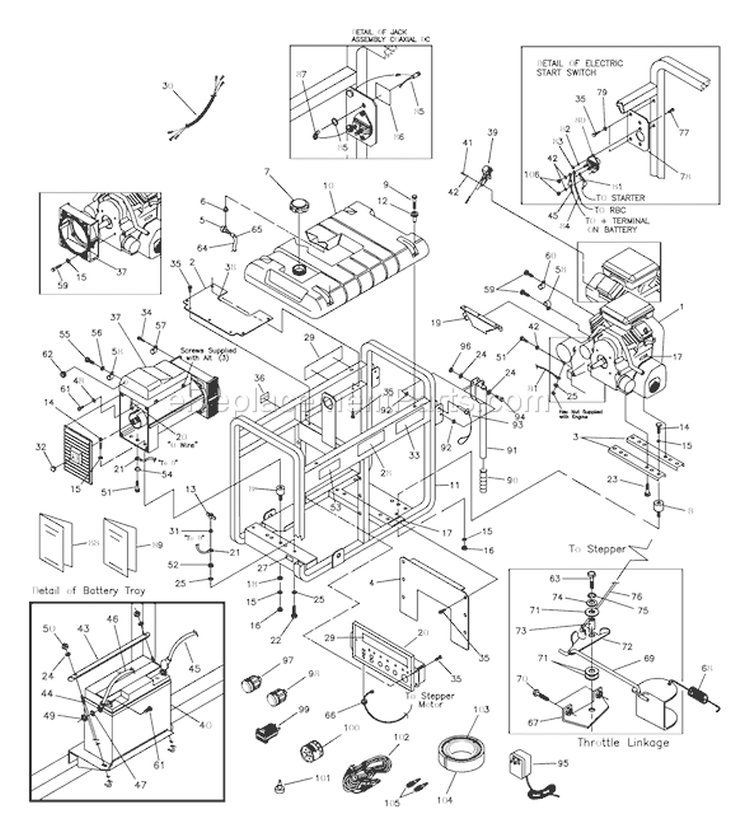Page C Diagram and Parts List for 1775-0  Briggs and Stratton Generator